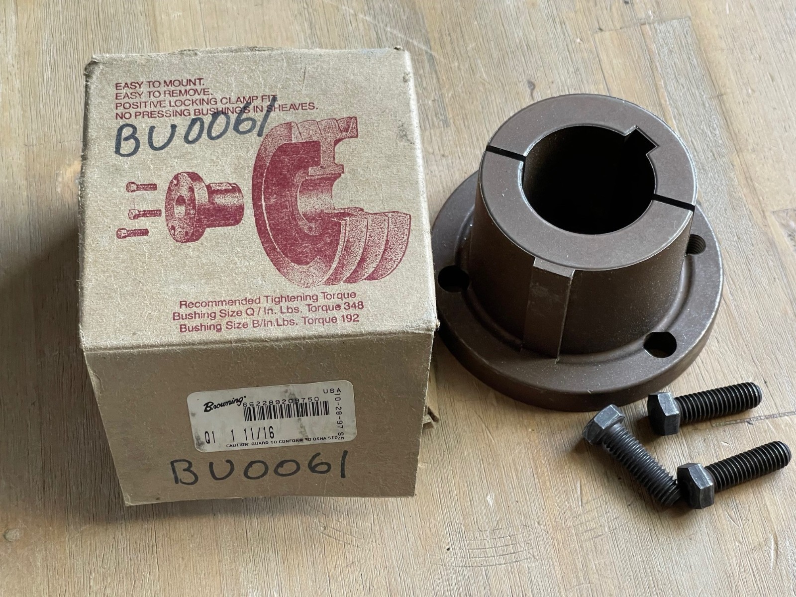 BROWNING Q1 1-11/16 SPLIT TAPER BUSHING NEW