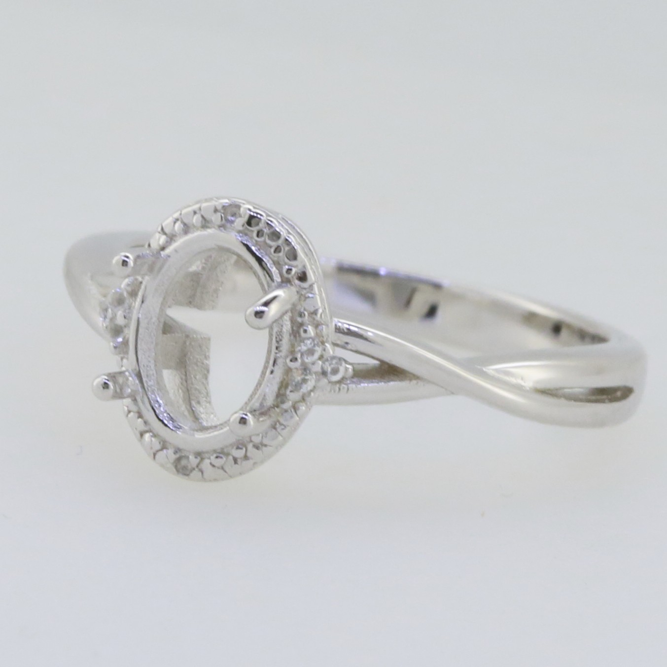 Sterling Silver Semi Mount Ring Setting Cushion CU 18X13mm