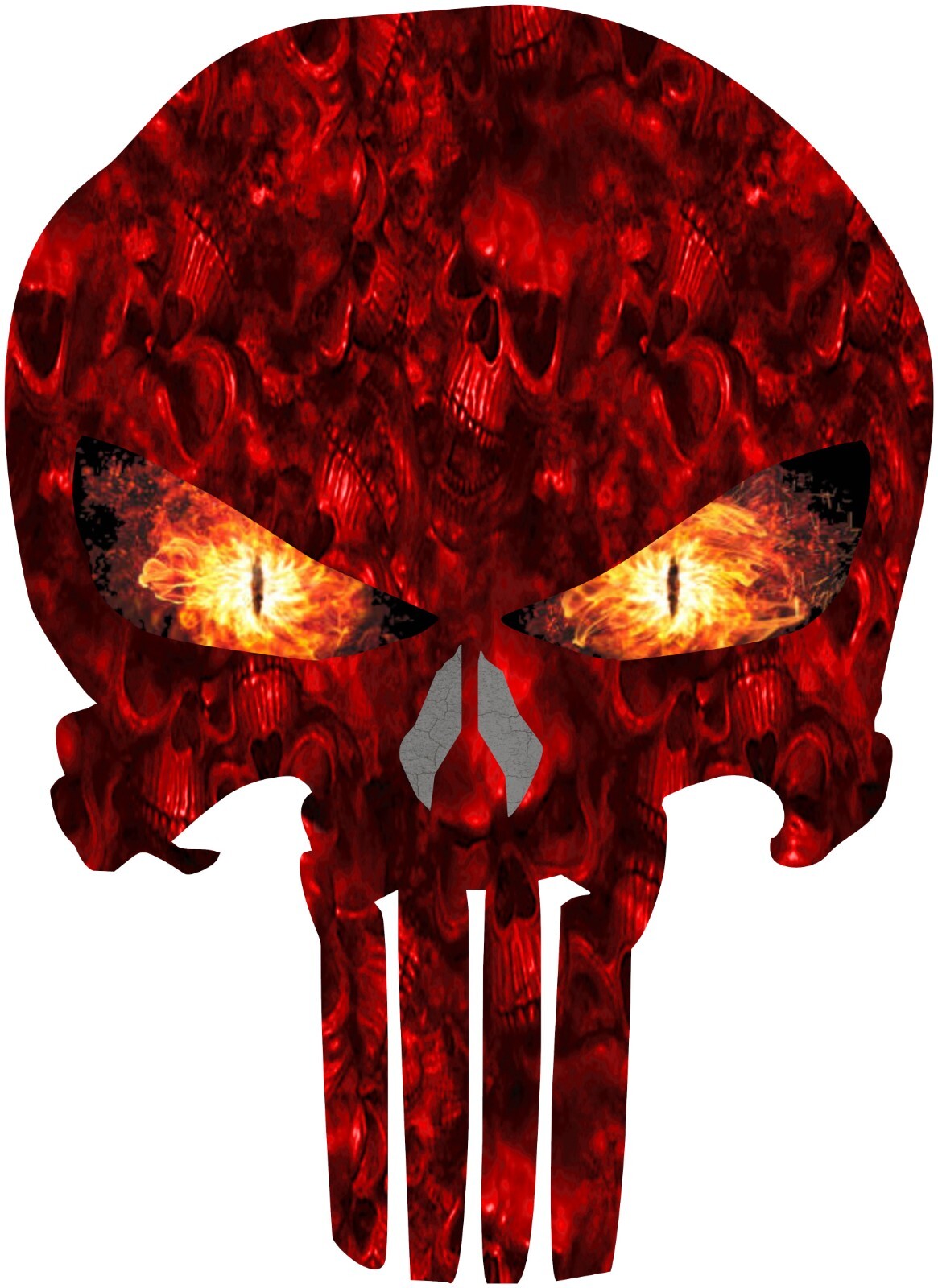 PUNISHER FLAMING EYE RED REAPER CAMO CAMOUFLAGE VINYL DECAL STICKER GLOSS