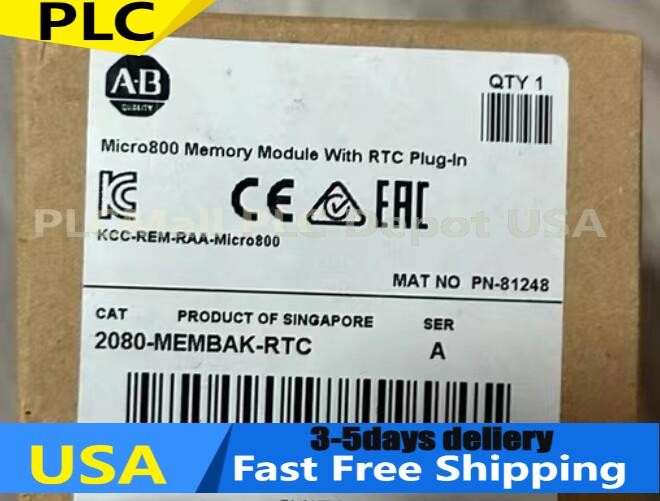 1PCS Allen Bradley 2080-MEMBAK-RTC Memory Module With RTC Plug-In Factory Sealed