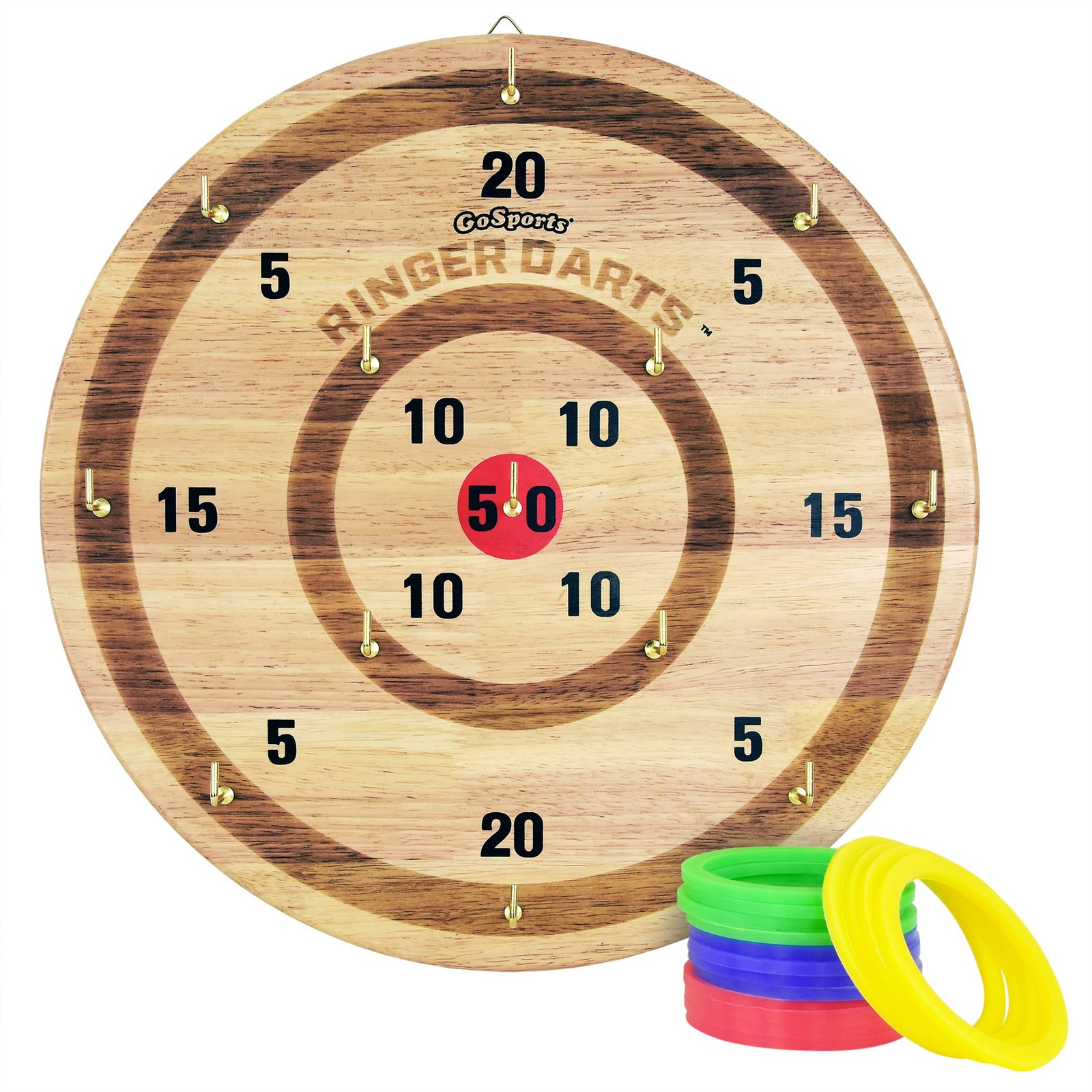 GoSports Ringer Darts Toss Game - Indoor Outdoor Hook Ring Set Natural