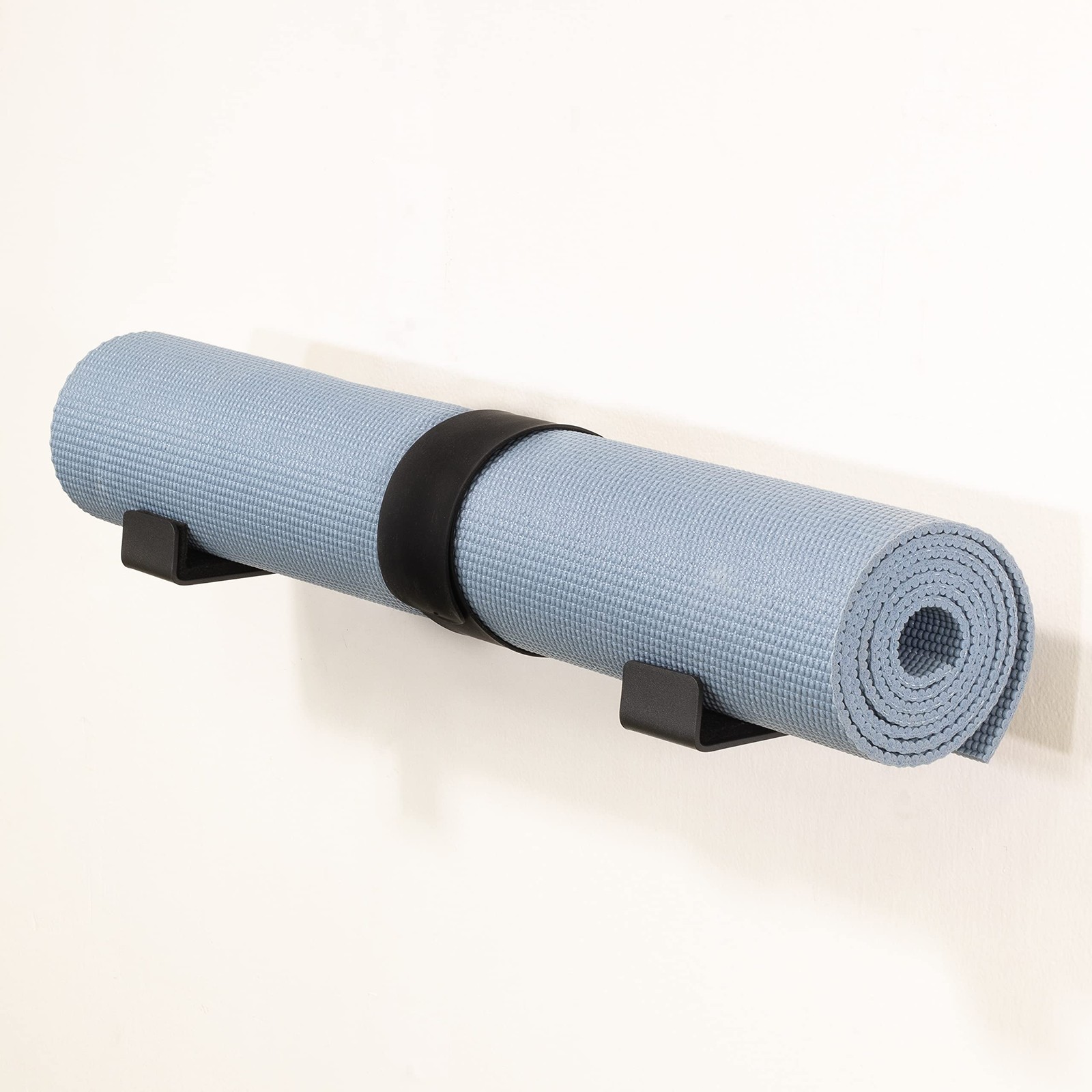 Yoga Mat Storage Rack, Large, Foam Roller Wall Hooks, Exercise Mat Holder, Fi...