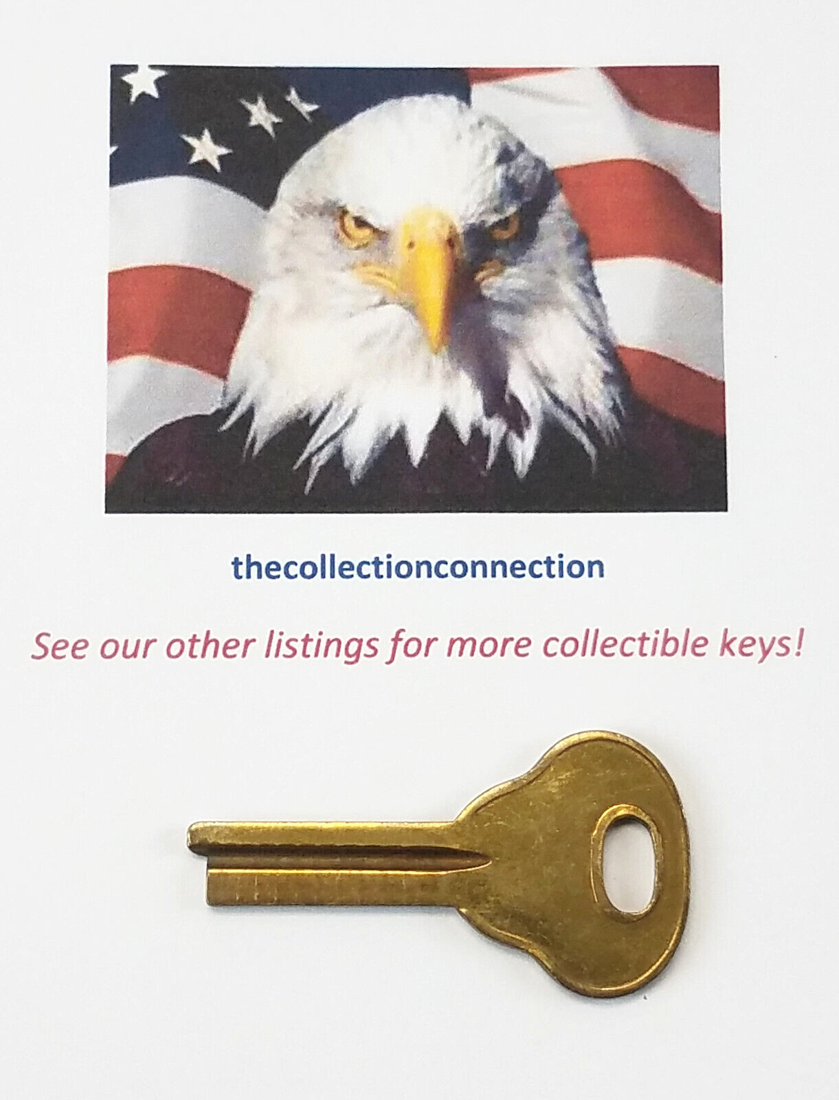 Vtg Brass Key BLANK For CORBIN Trunk Locks 8682 ILCO 1076AR Antique Cabinet Lock