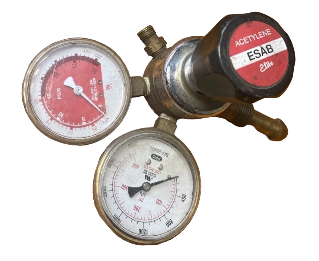 ESAB R-720-15-510 Acetylene Gas Regulator Dual Gauge R-720 **SALE**