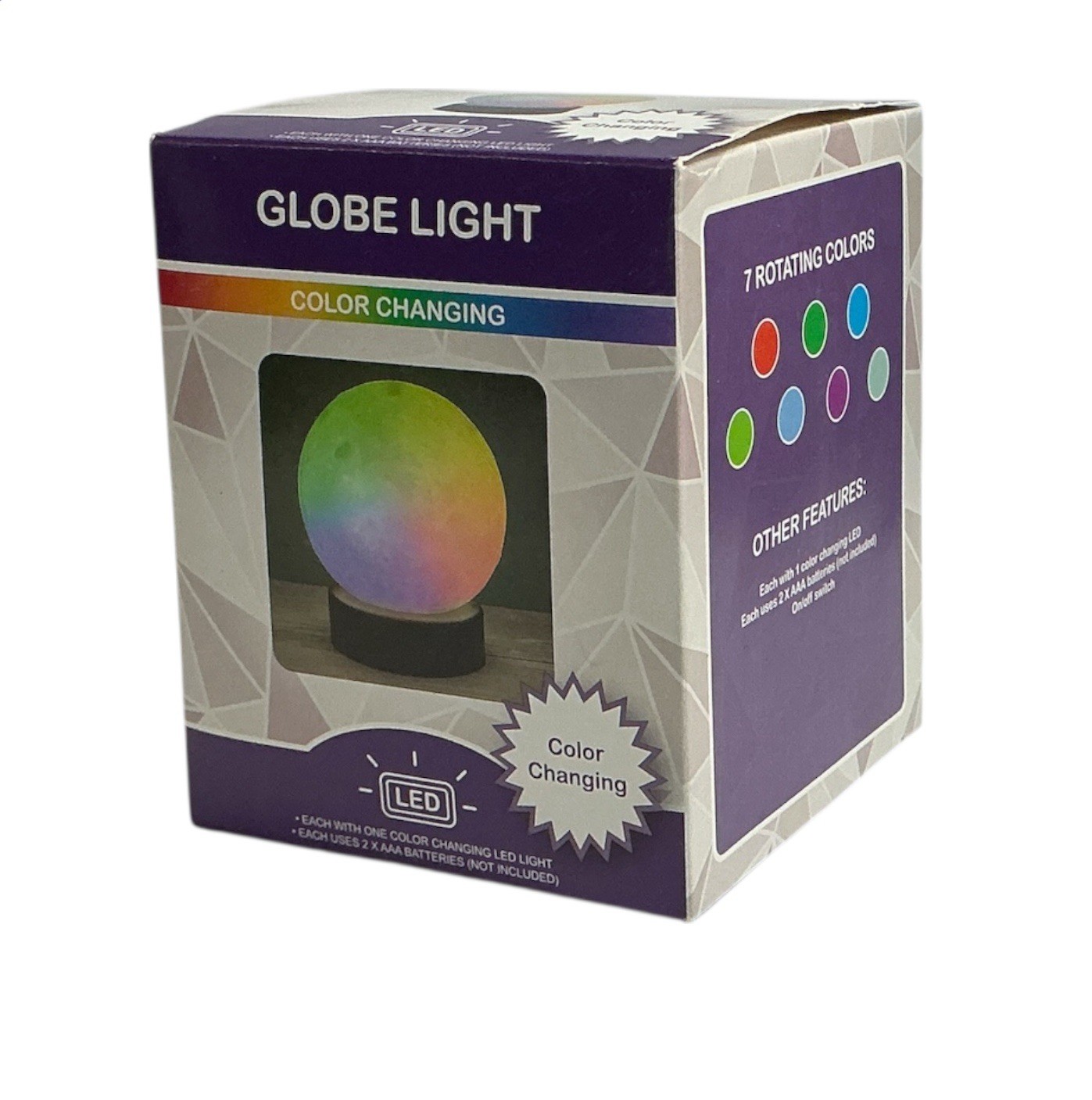 Globe Light 7 Color Changing LED Us3 2XAAA Batteries( Not Included)