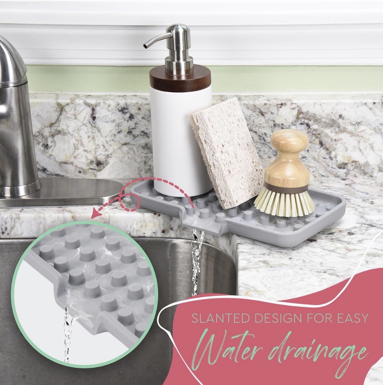 Kitchen Soap Tray Kitchen Sink Tray Sponge Kitchen Sponge Holder Self Draining