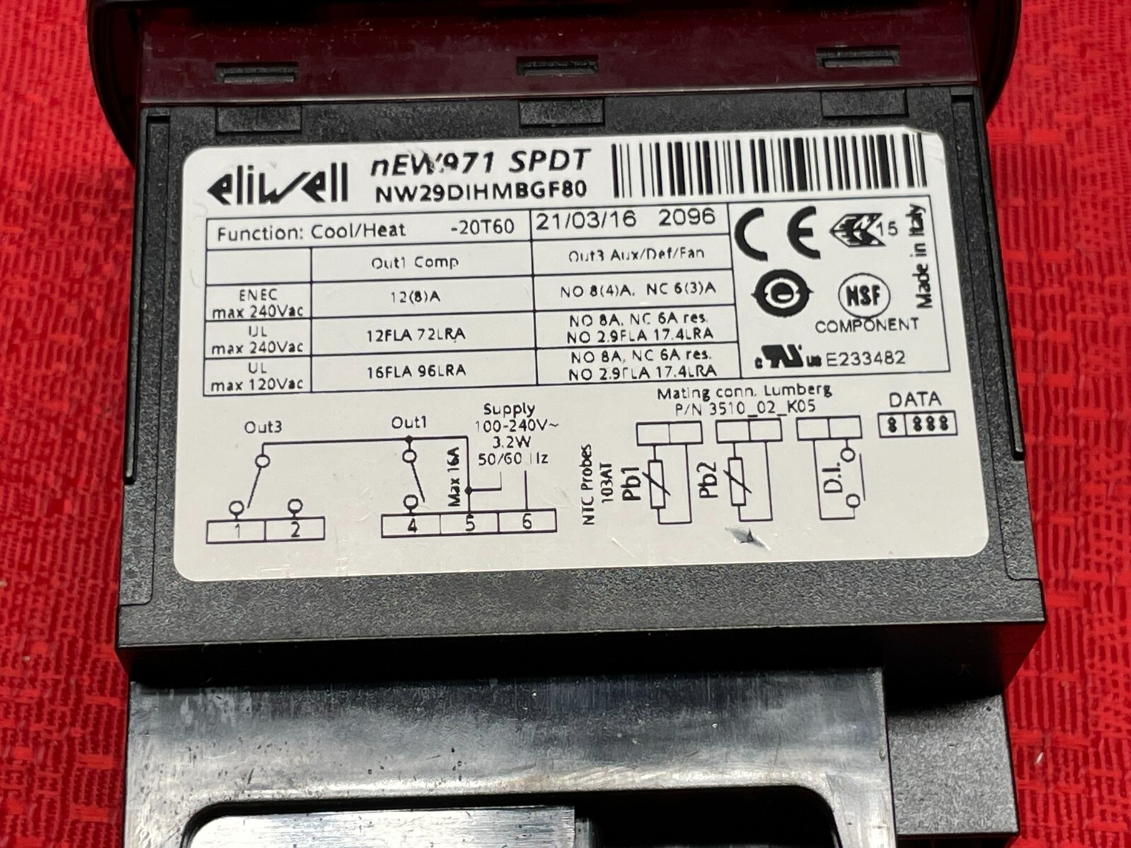 Eliwell nEW971 SPDT Temperature Controller NW29DIHMBGF80