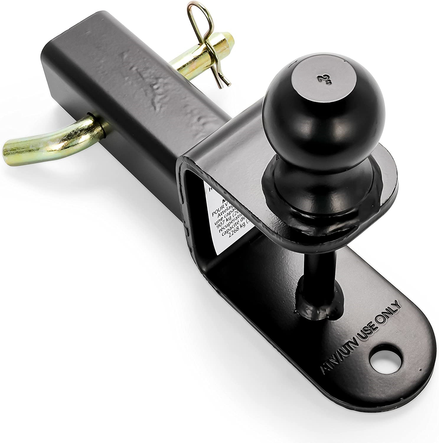ATV/UTV Mount with Hitch Ball and Winch Strap Loop 2" Ball 2" Shank 66025