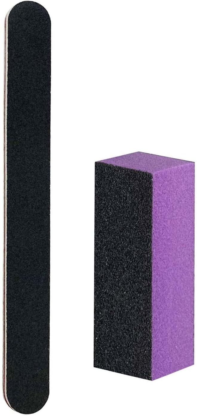 Nail File and Buffer Block, Professional Manicure Tools Kits, 100/180 Grit,