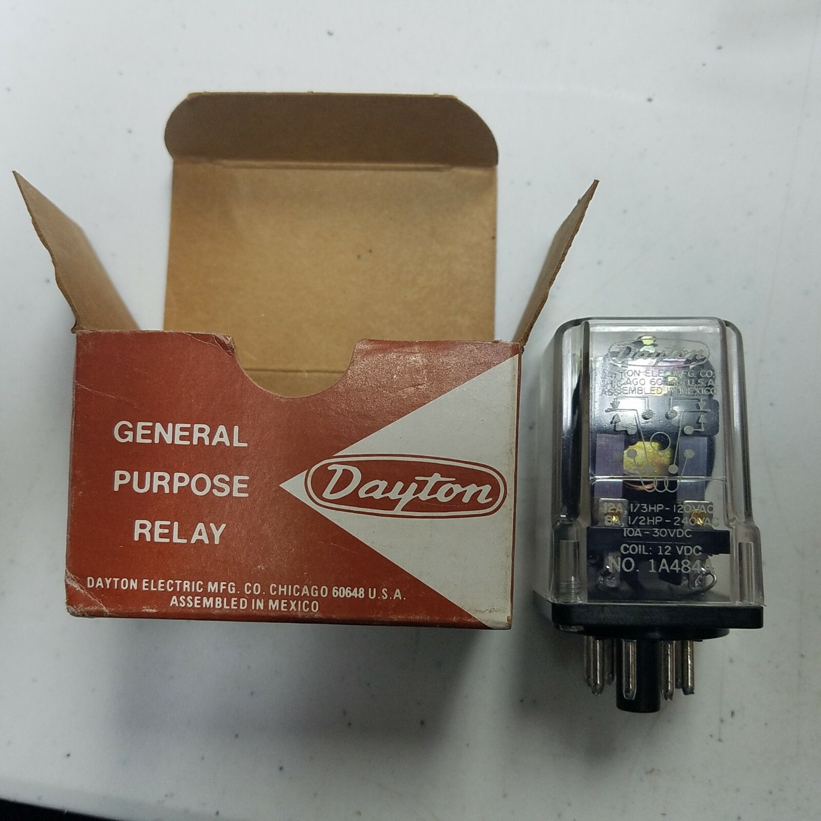 DAYTON 12VDC. PLUG-IN RELAY 1A484A