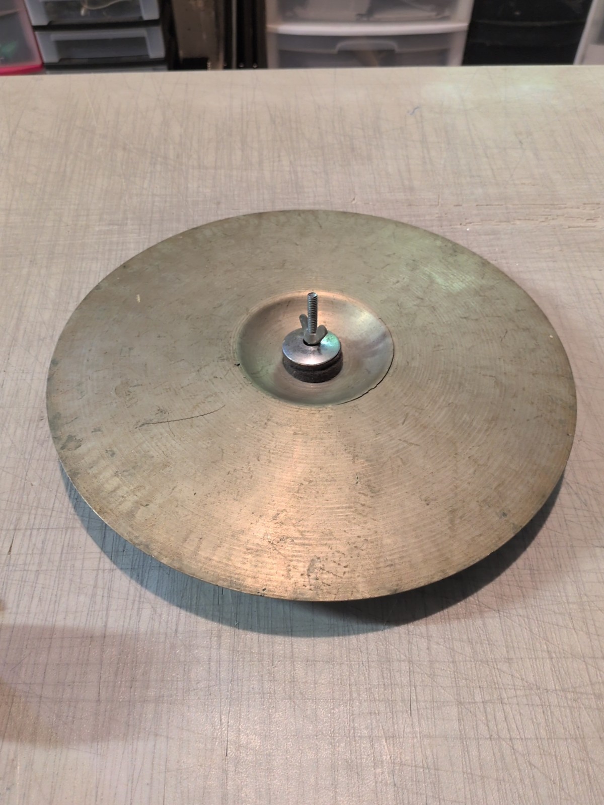 1950s? 13” Paiste by Ludwig Hi Hat or Crash Cymbal Standard Swiss Made Cracked
