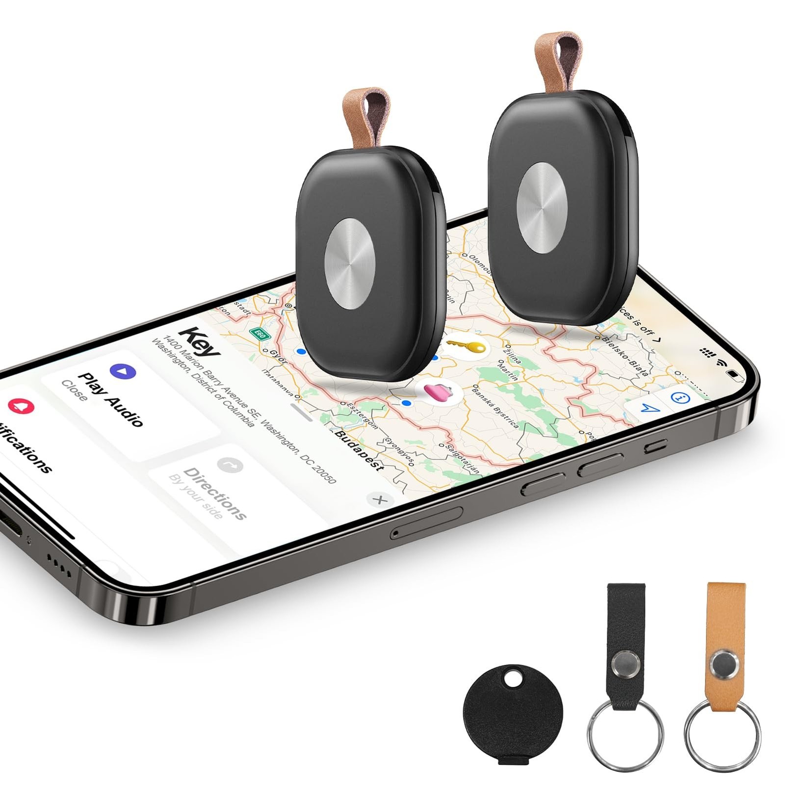Air Tracker Tags, 2 Pack, Item Finder Work for Find My APP (iOS Only), Worldw...