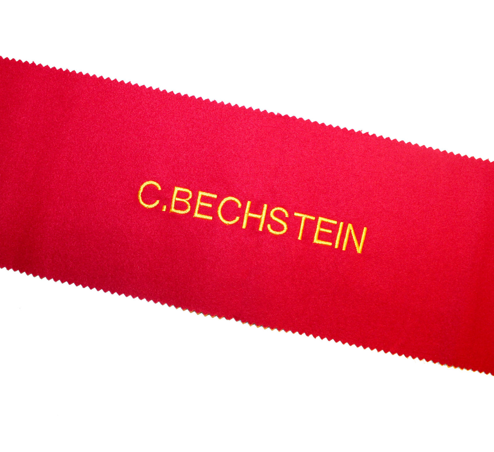 Bechstein Piano Key Cover - Red Felt Embroidered Keyboard Cover