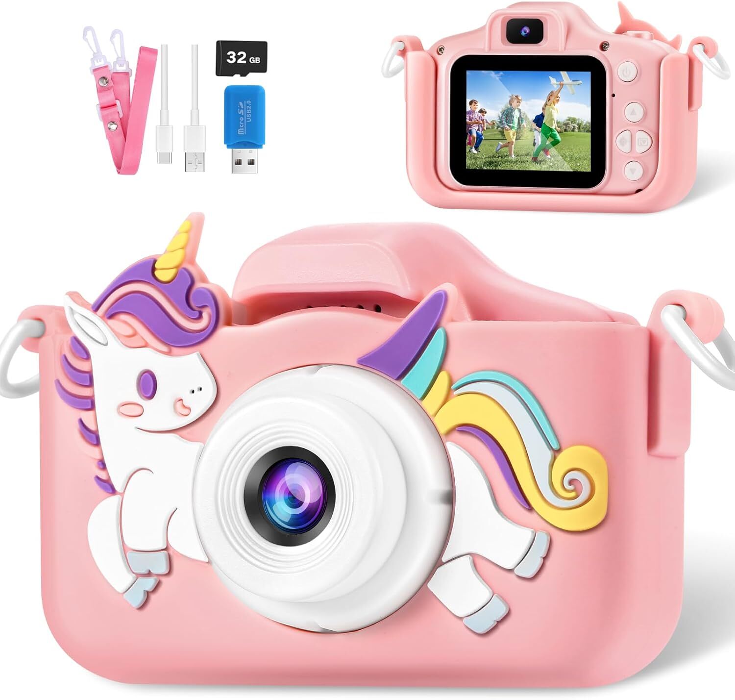 Camara Para Niños Ninos Digital Niño Niña 3 4 5 6 7 Años Tarjeta 1080P Regalo