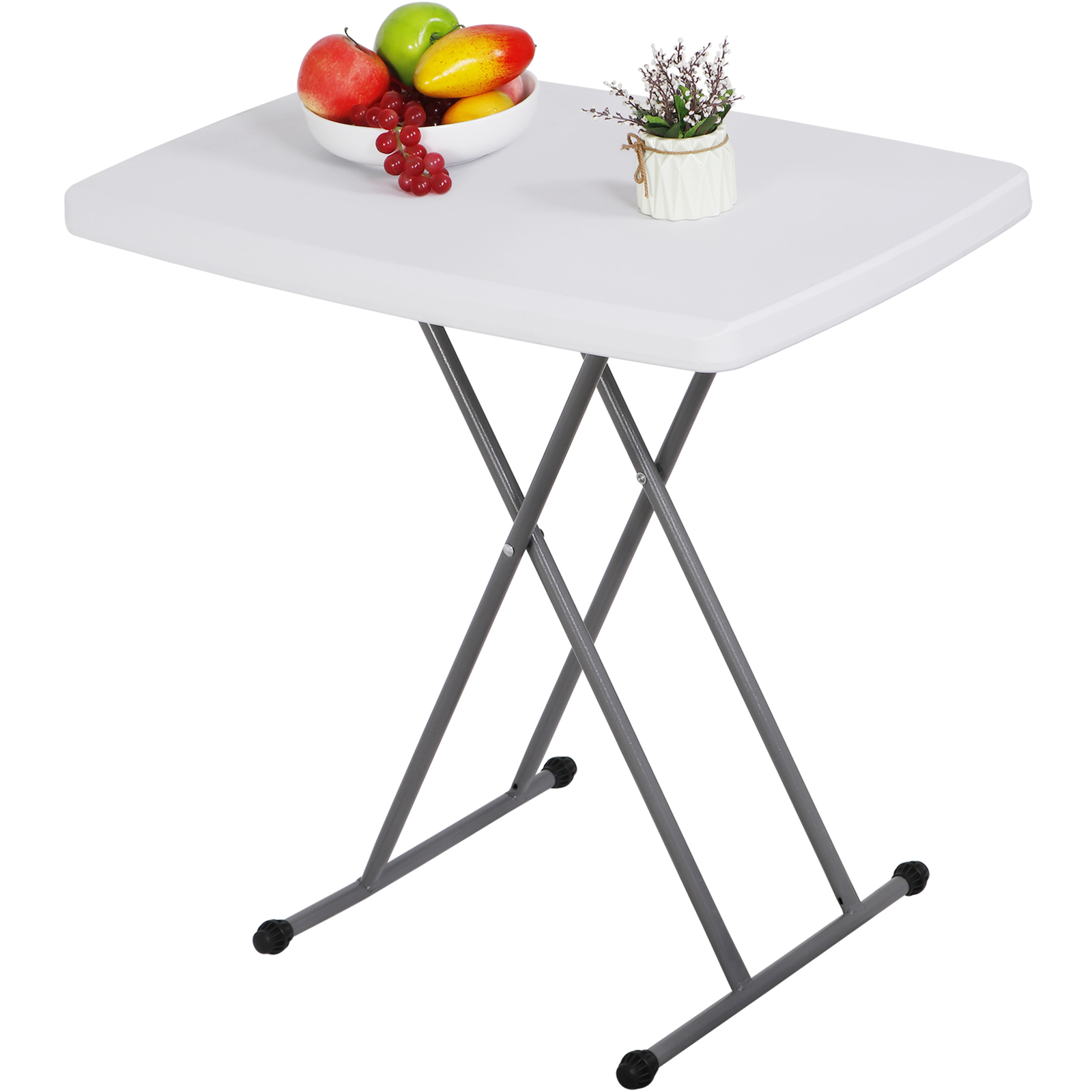 30 Inch Heavy Duty Rectangular Folding Table Dining Utility Table TV Tray White