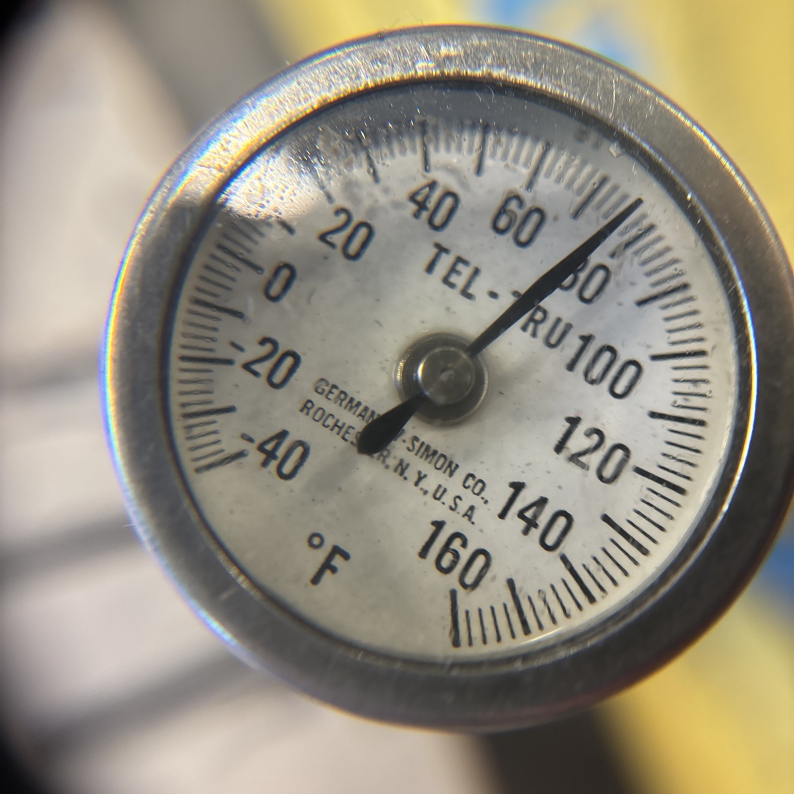 Vintage TEL-TRU -100 160 Degree Farenheit Stainless Steel Thermometer 5” Probe