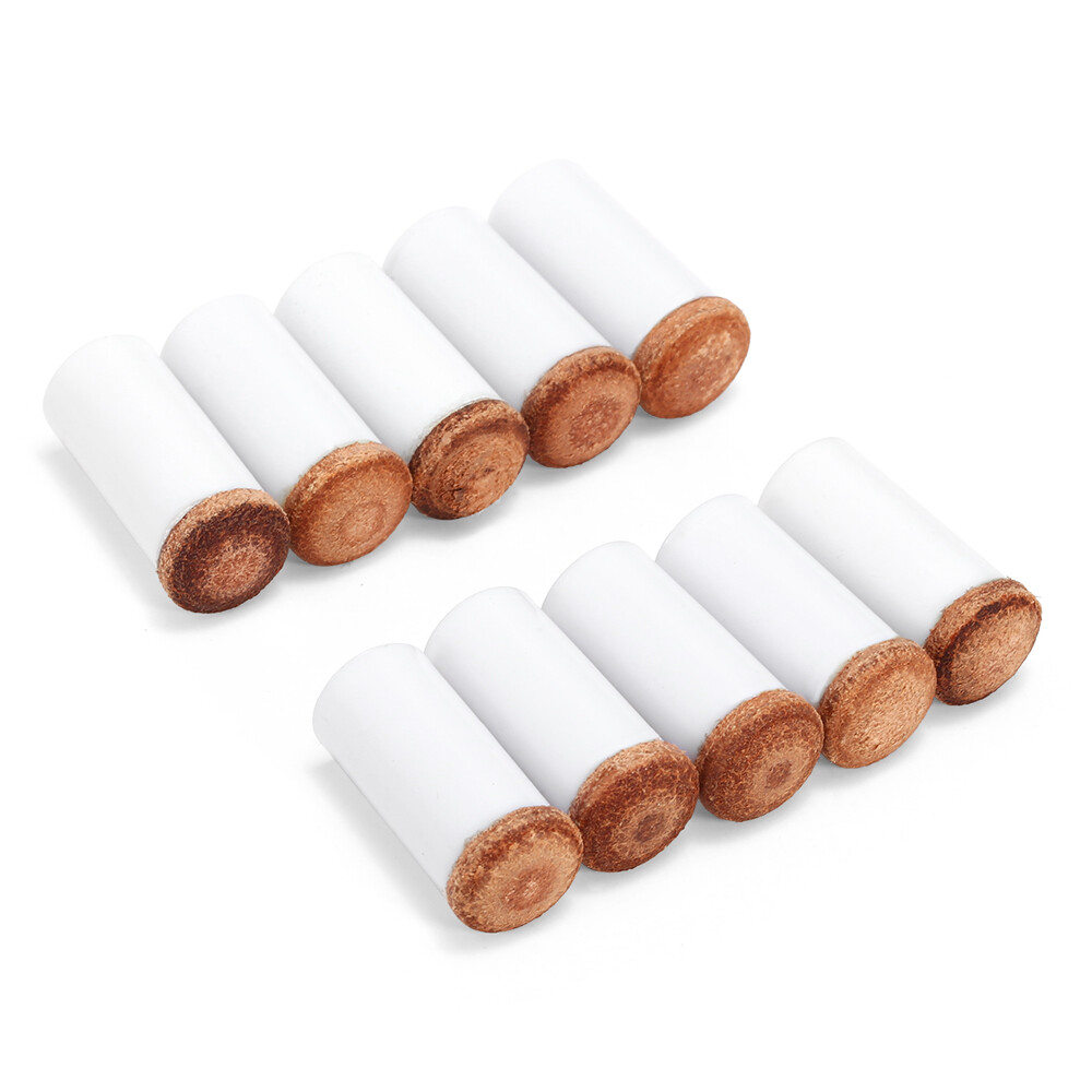 10PCS Pool Cue Tips Hard Plastic Cue Stick Ferrules Billiard Cue Head