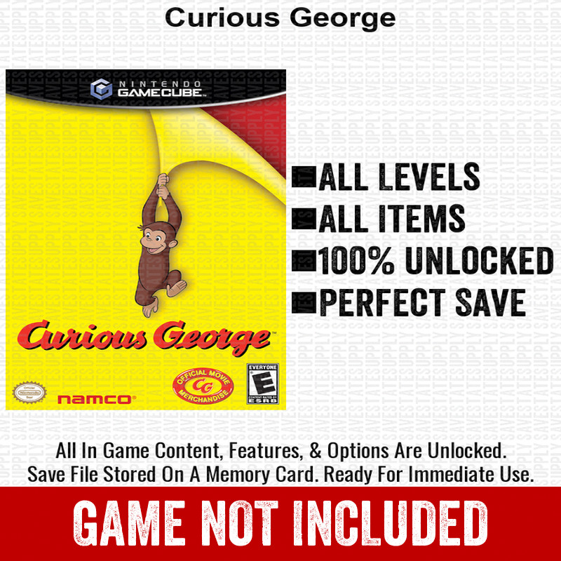 Curious George 100% Nintendo GameCube Memory Card Save CHEATS