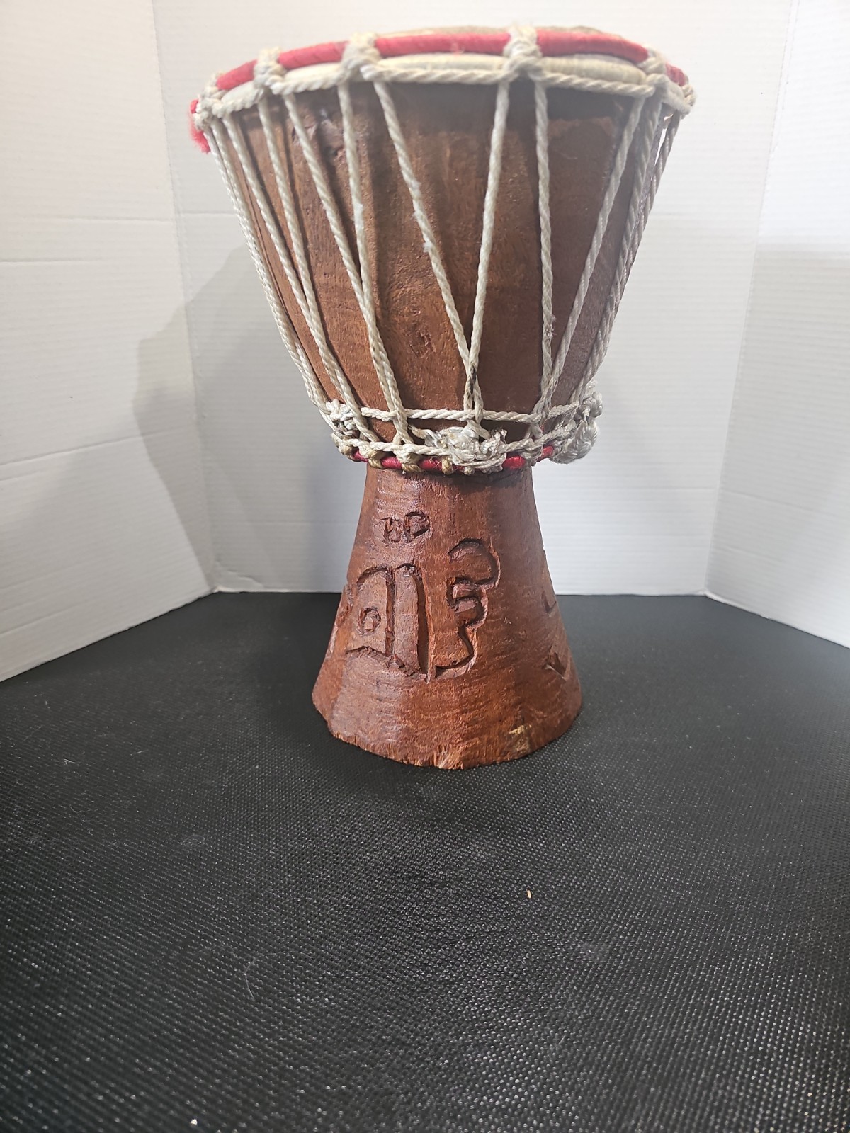 Bongo Djembe Drum Handmade Vintage African Wooden, 6" dia and 10.5" tall