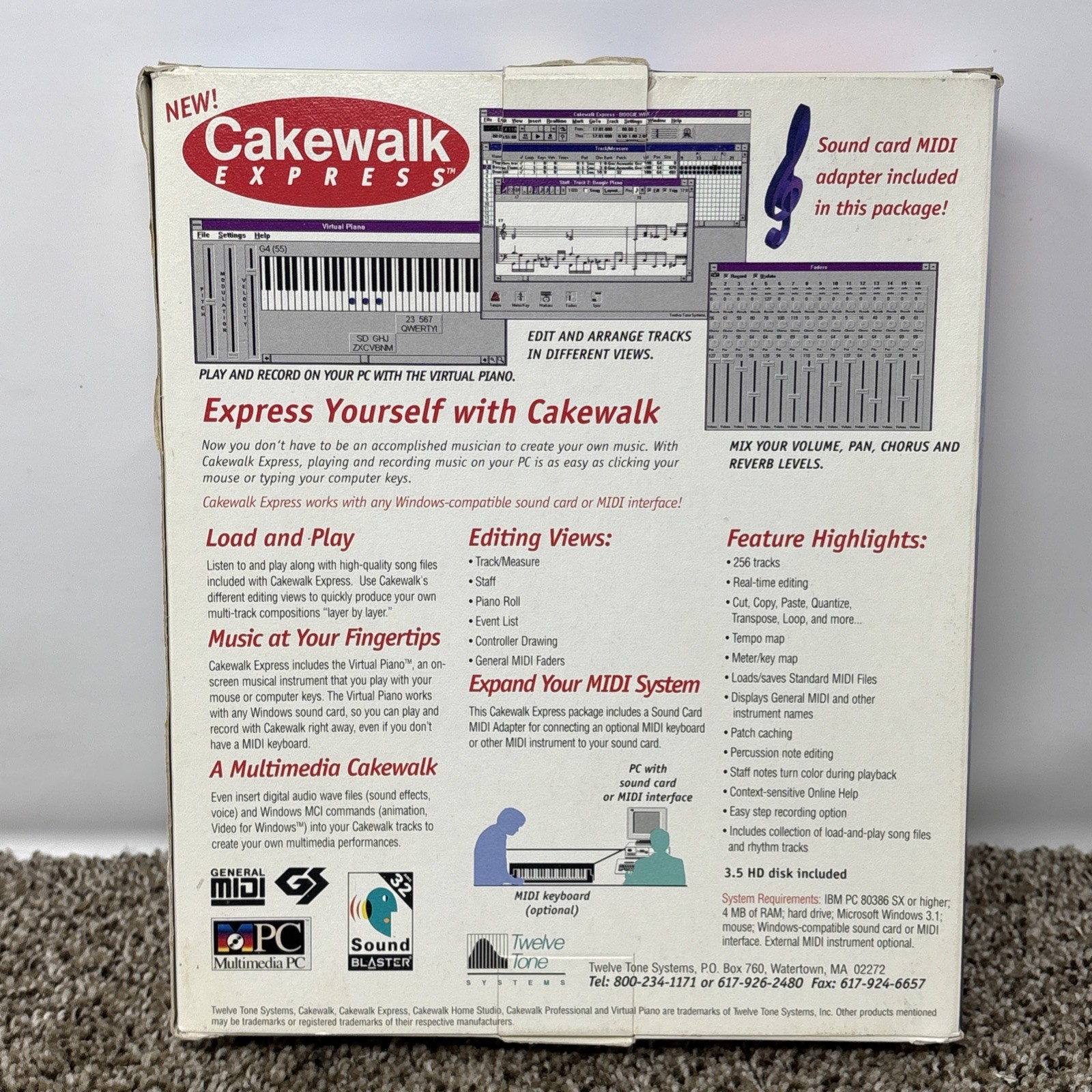 Cakewalk Express 3.01 Software IBM PC DEMONSTRATION LOANER COPY READ