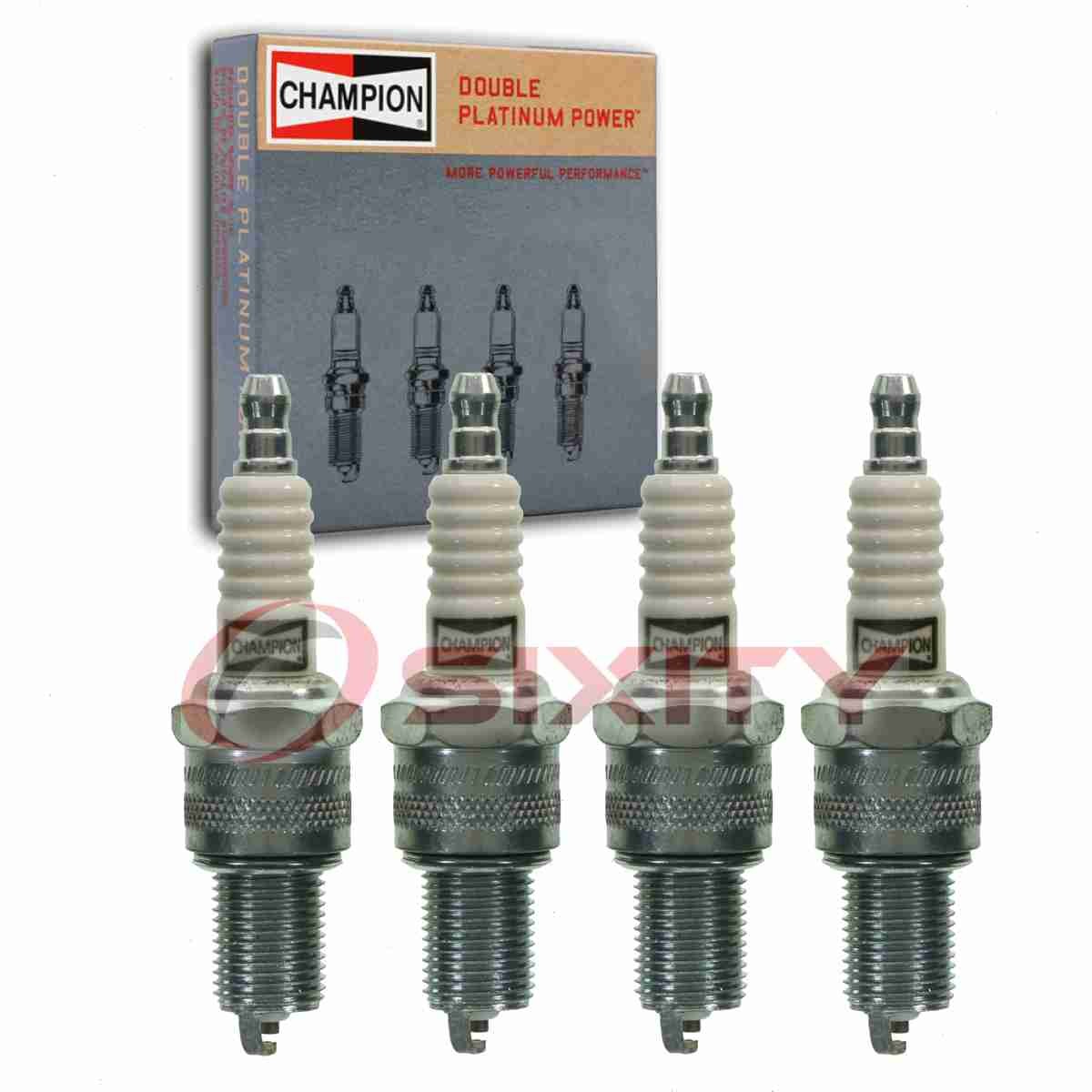 4 pc Champion Double Platinum Spark Plugs for 1988-1993 Lada Samara 1.3L hc