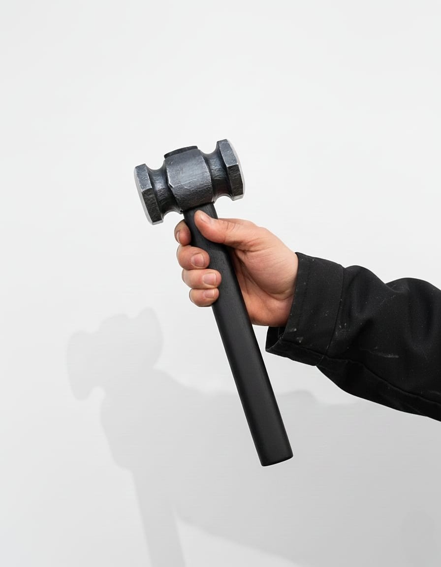 Blacksmith's Hand Forged Sledge Rounding Hammer 2.5 lbs with black wood handle