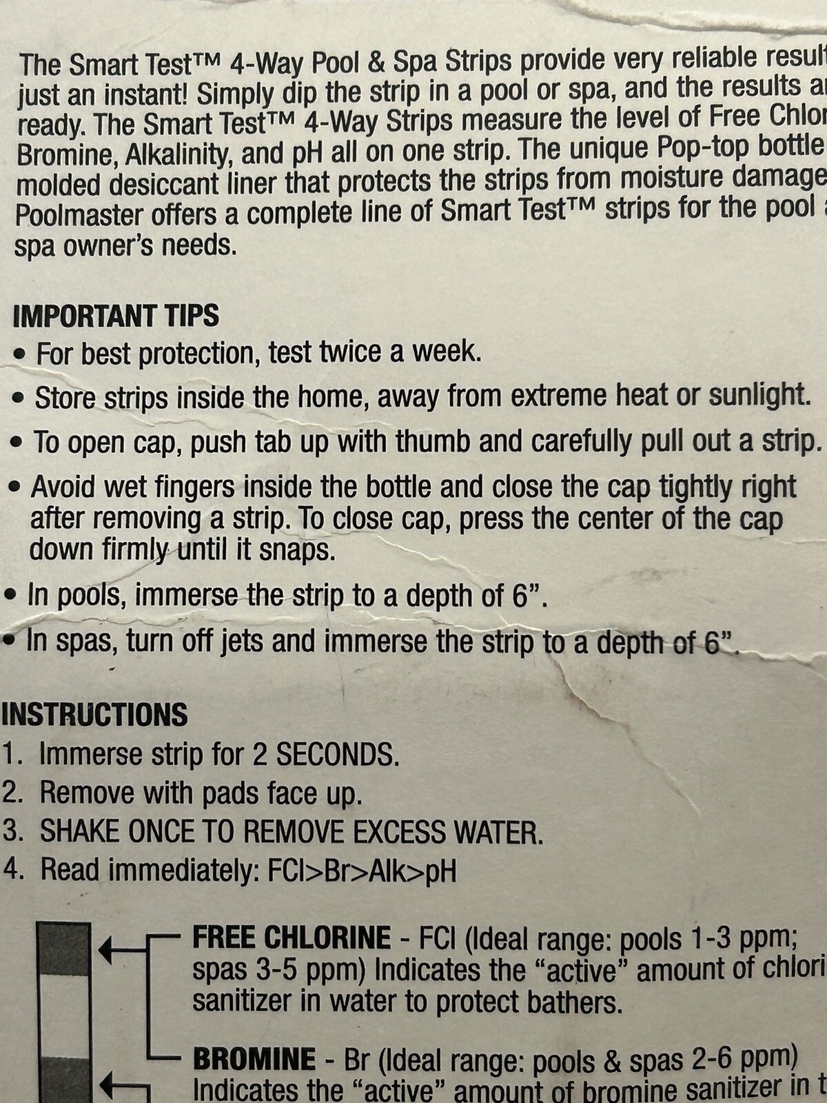 Poolmaster Smart Test 50 Count 4-Way Combo Pool Test Strips Pool/Spa