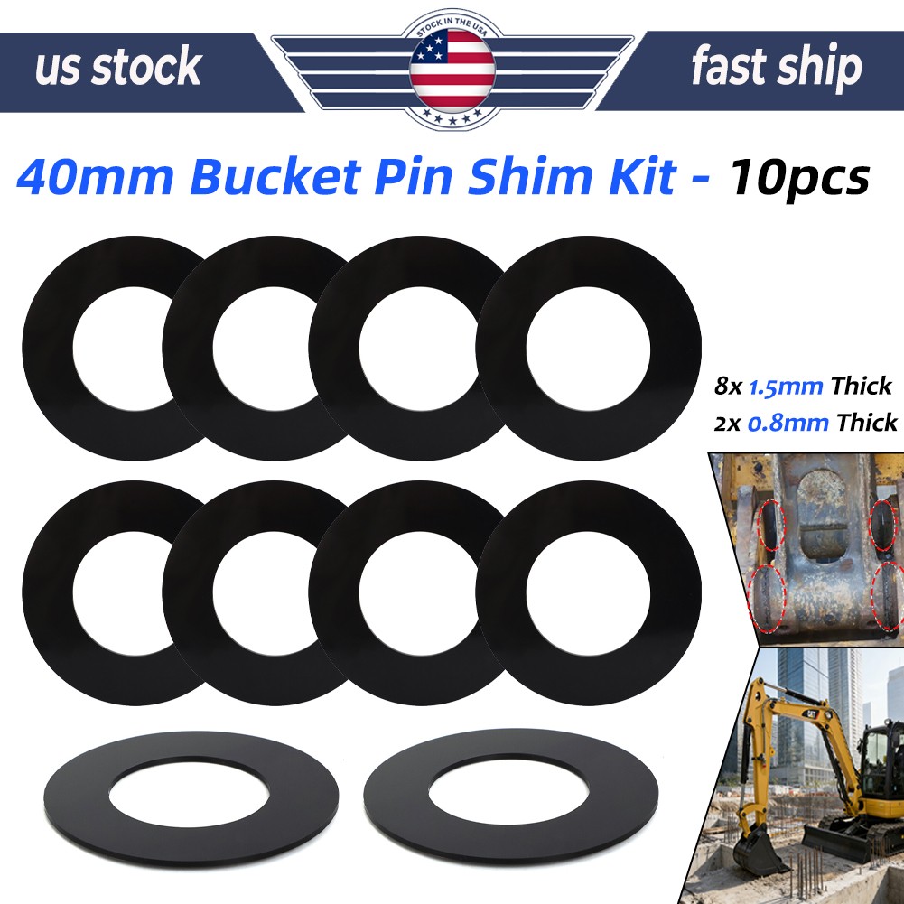 Bucket Pin Shims Kit 40mm For Excavator And Skid Steer Cat Kubota Deere Komatsu