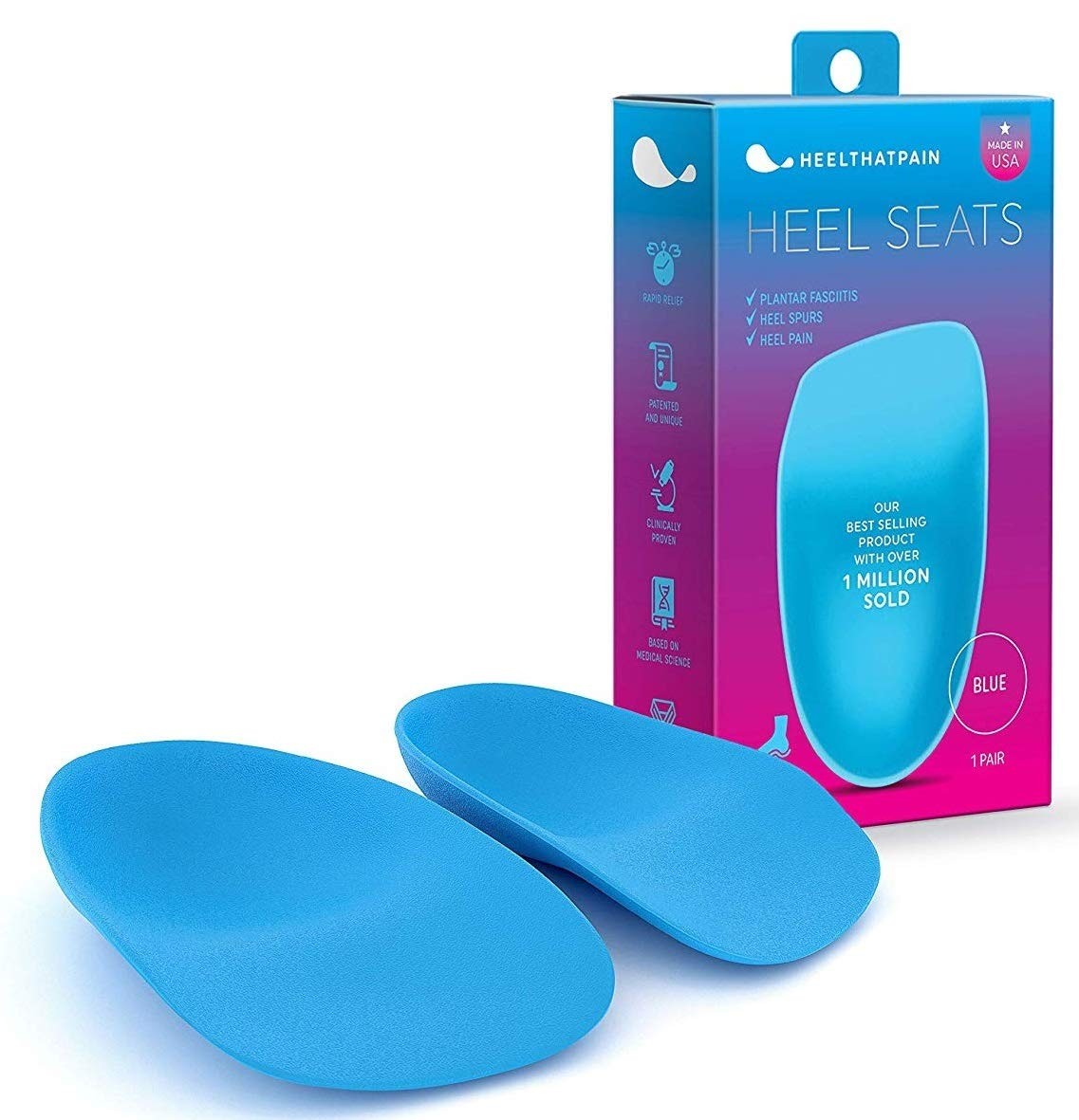 ® Heel Seats® Insoles for Plantar Fasciitis, Heel Pain, and Heel Spurs - Pate...