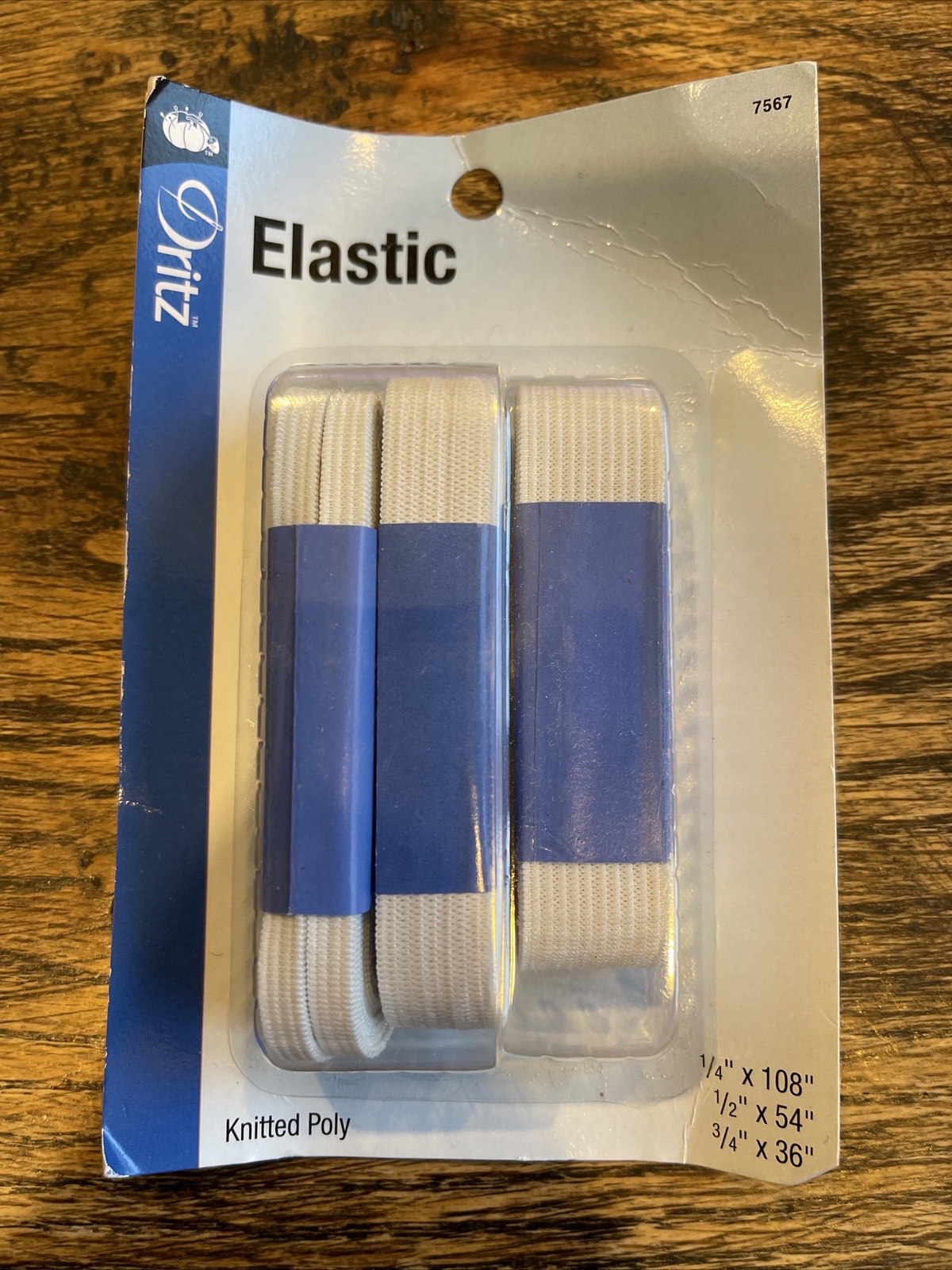 NEW OLD STOCK Dritz 7567 Knitted Poly Elastic 1/4" x 108", 1/2" x 54", 3/4" x36"