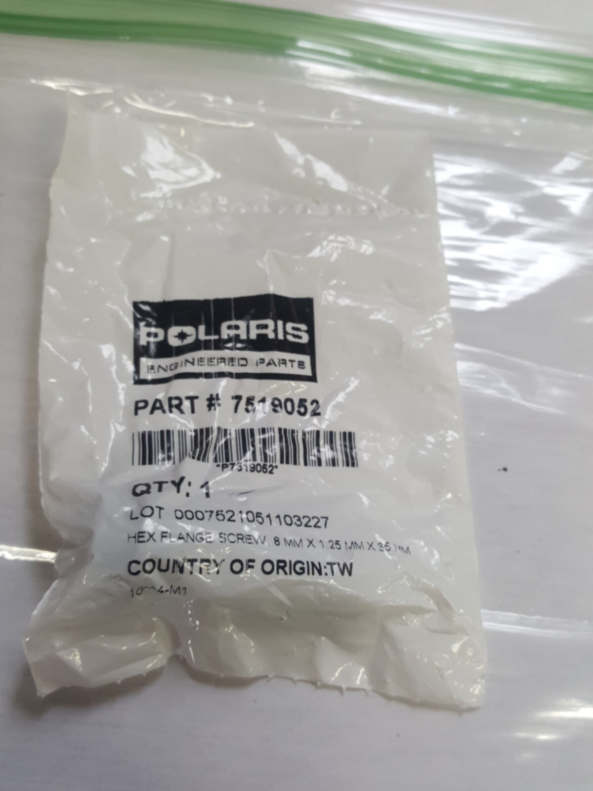 Polaris Hex Flange Screw OEM 7519052 QTY 1