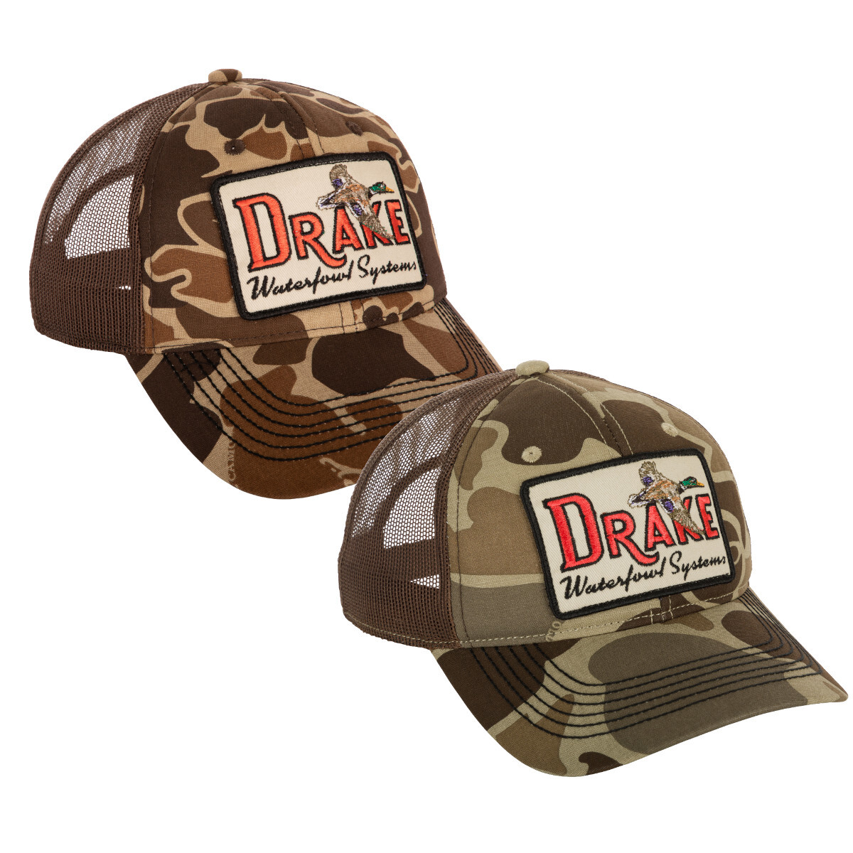 Drake Waterfowl Old School Camo Square Patch Foam Front Ball Cap
