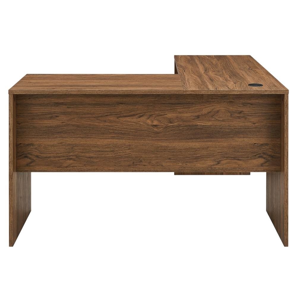 L-Shaped Wood Office Desk with Spacious Work Surface and Sturdy Legs