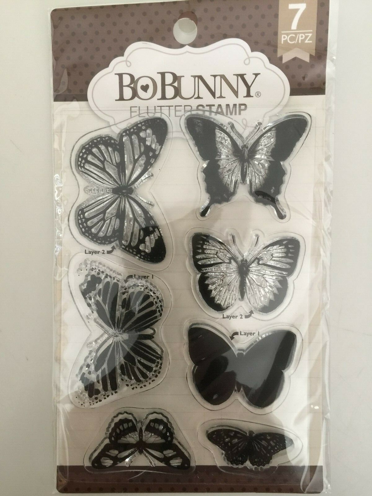 Bo Bunny Clear Acrylic Stamps - Flutter