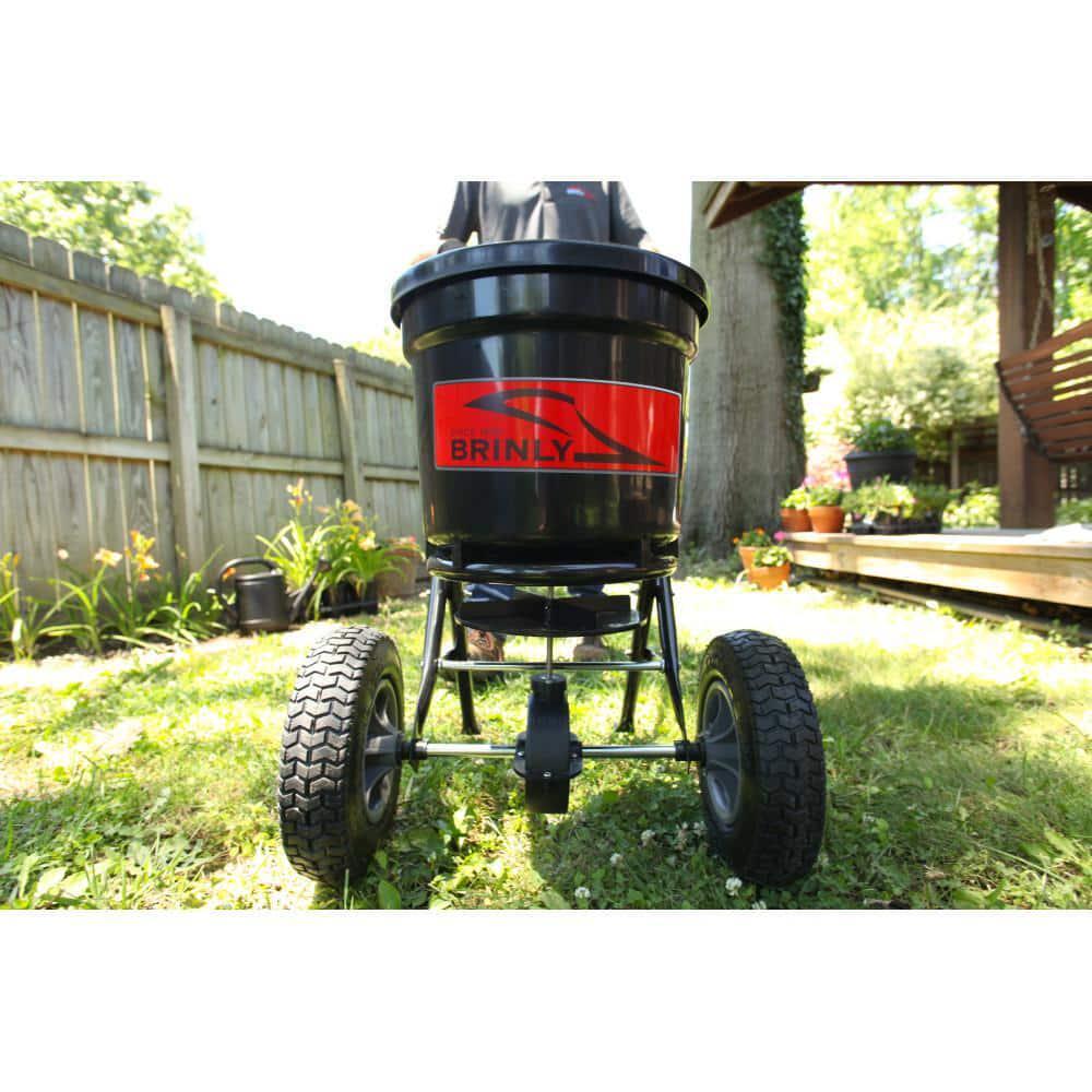 50 Lb Fertilizer Grass Seed Push Broadcast Spreader Large Heavy-Duty Poly Hopper
