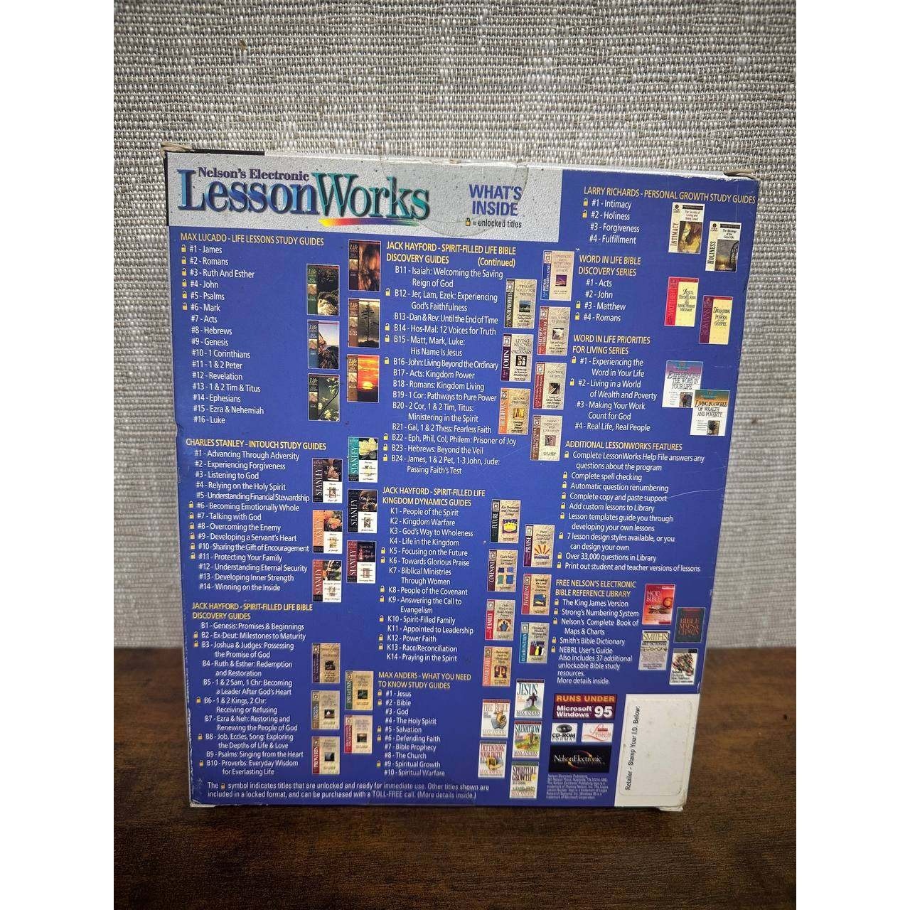 Nelson's Electronic LessonWorks Bible Study Software Windows 95 New 039-5 (18)
