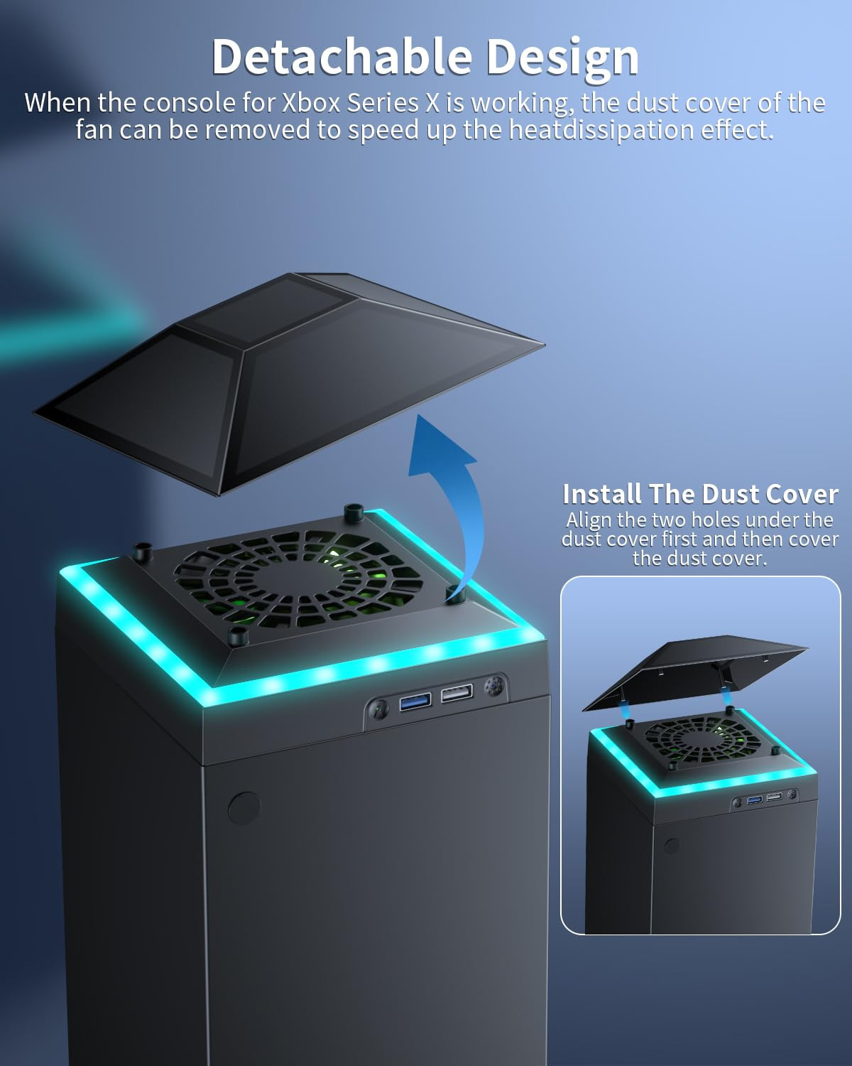 Cooling Fan Dust Proof for Xbox Series X Console with Colorful Light | Dust Cove