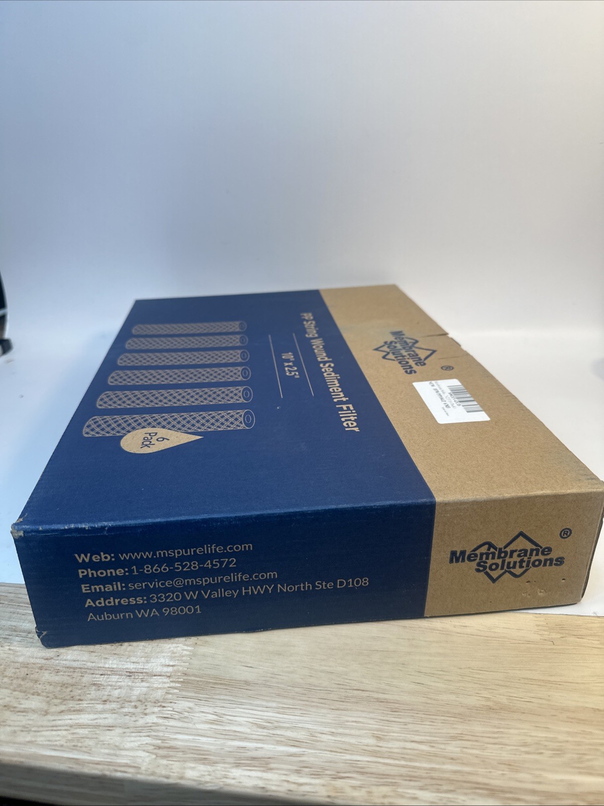 Membrane Solutions PP String Wound Sediment 20 Micron Filter 10"x2.5" - 6 Pack