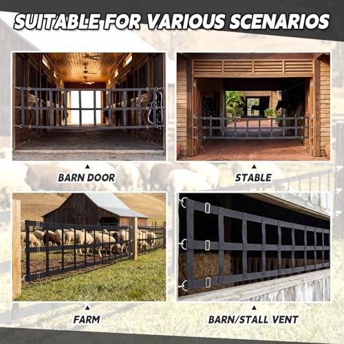 10' x 20'' Polyester Horse Stall Guard with Adjustable Straps & Hardware, Black