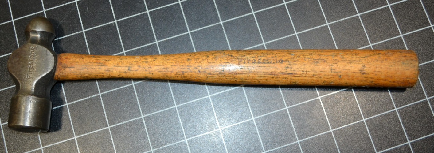 FIRESTONE DELUXE - BALL PEIN HAMMER - ALL ORIGINAL - MARKED HANDLE - NICE PATINA