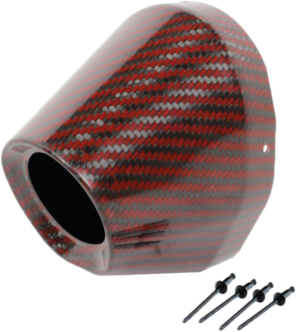 PRO CIRCUIT Fits Carbon End Cap Red 1 3/4" I.D. - Replacement Part For Exhaust