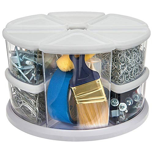 Rotating Carousel Craft Organizer, 9-Canister, Includes 3" and 6" Canisters,