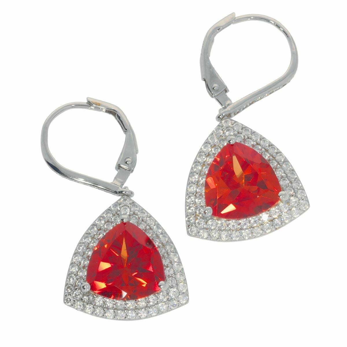 Sterling Silver Semi Mount Earrings Setting TRI 10X10mm White Topaz