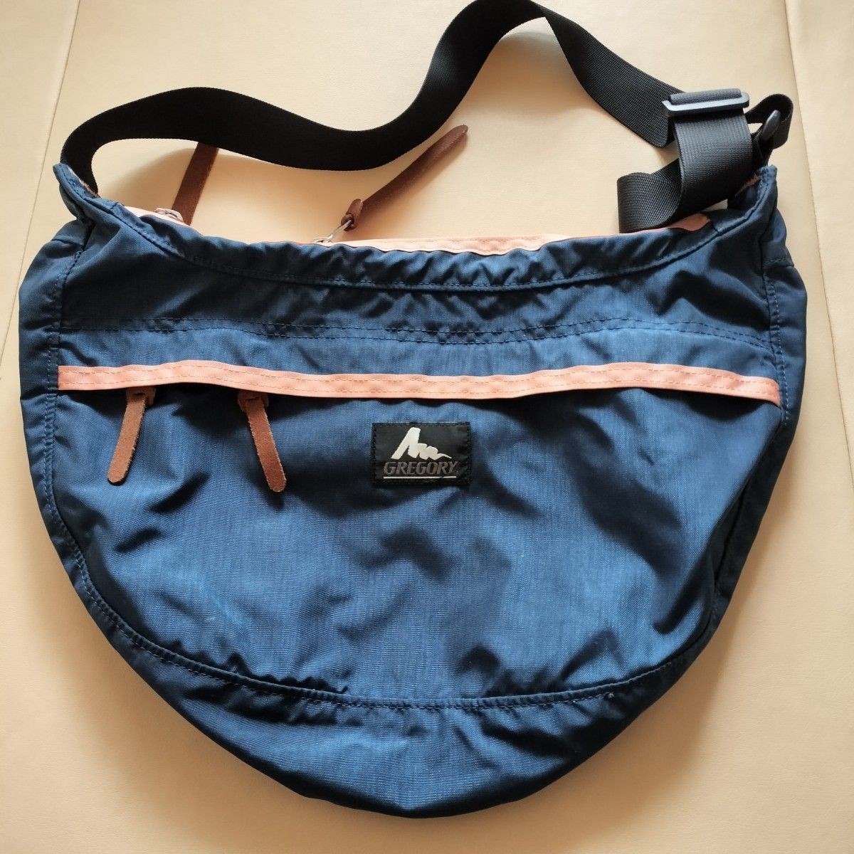 GREGORY Shoulder Bag Navy Pink Beige Accent Used From Japan
