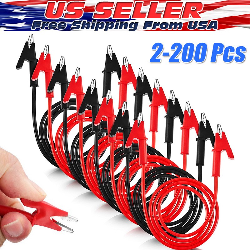 Alligator Clips Electrical Multimeter Test Leads 1500V/15A Jumper Wires Set Lot