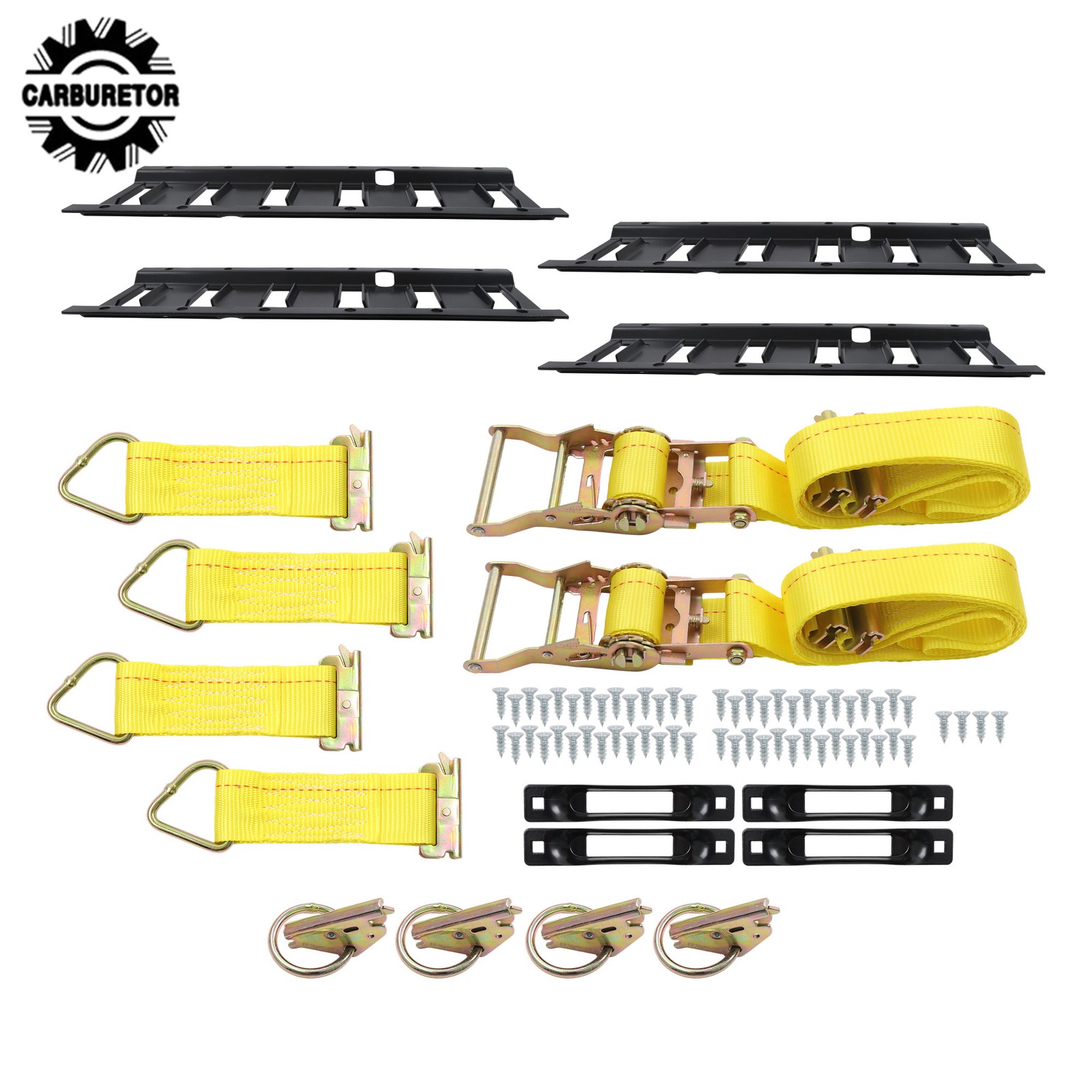 Black 18 Pack 1 Foot E Track Rails, Powder Coated For Cargo Trailer Tie Down