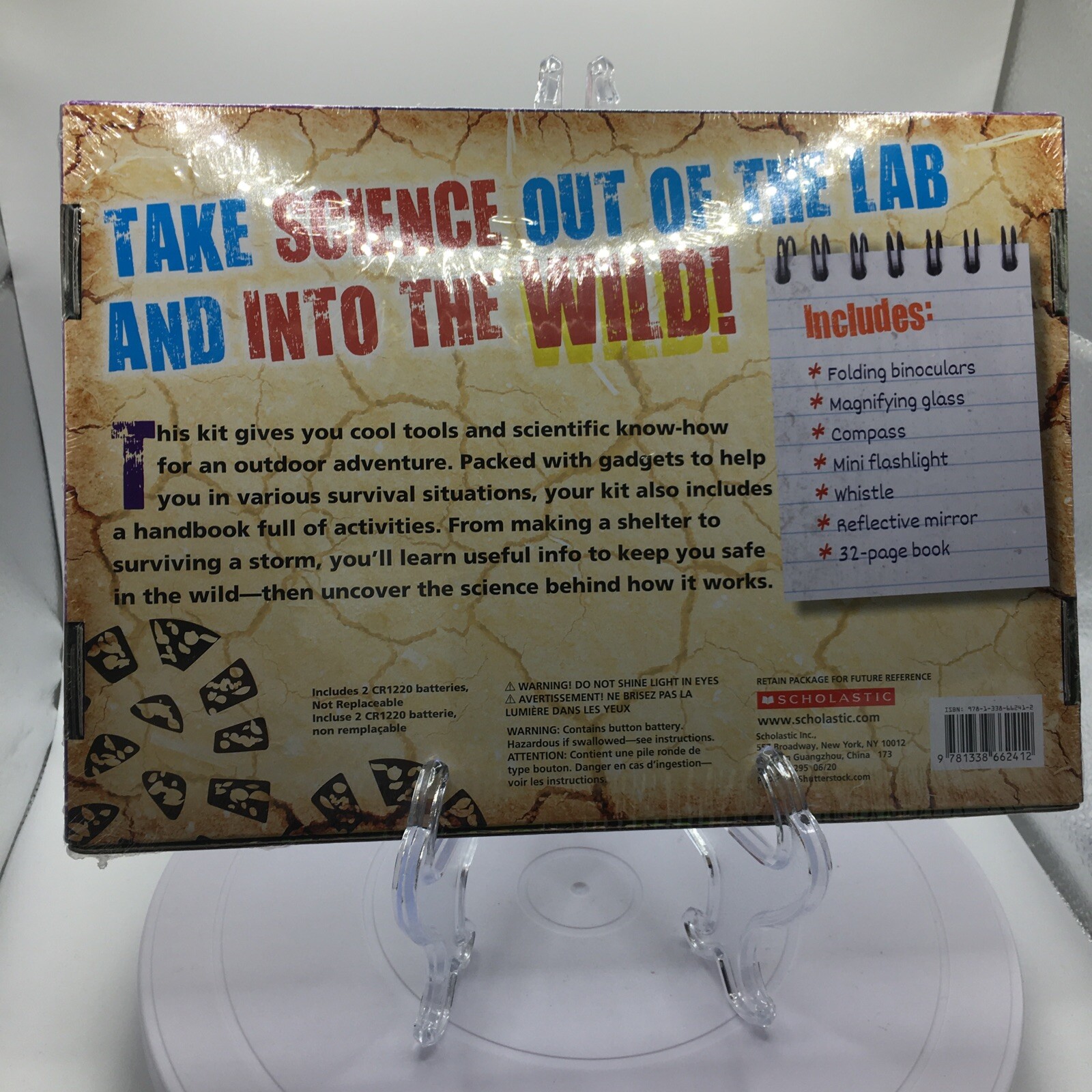 Survival Science Kit Scholastic - Binoculars, Compass, Flashlight, Whistle, More