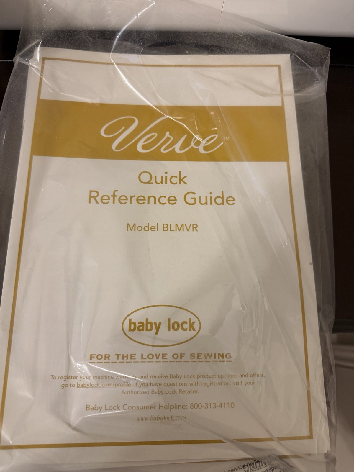 Baby Lock Verve Sewing Machine BLMVR with accessories.