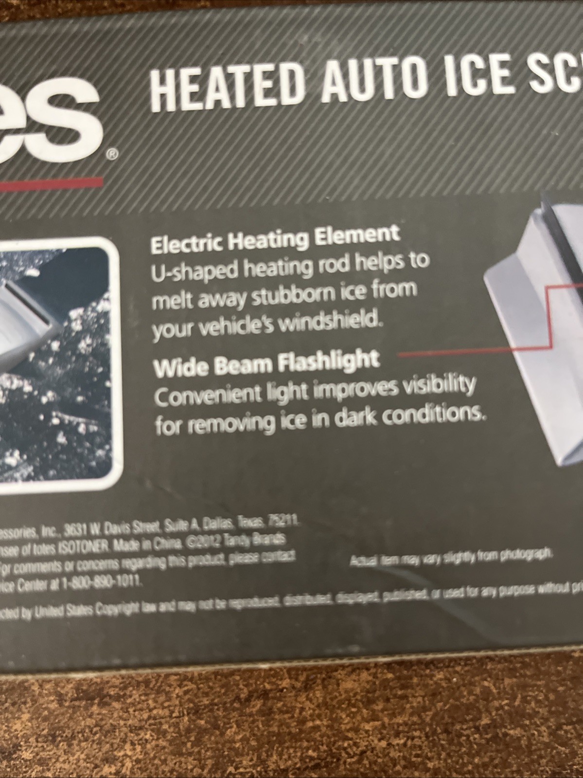 TOTES Heated Auto Car Window Ice Snow Scraper with Built-in Flashlight Open Box