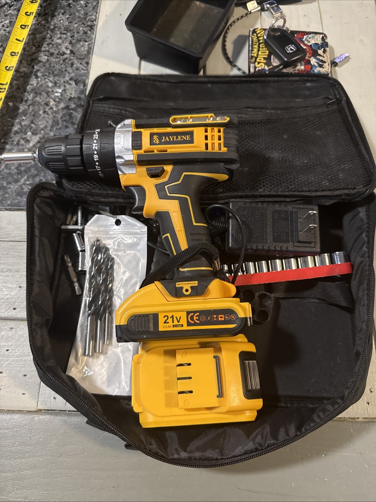 JayLene 21V Cordless Drill Set, Power Drill 59Pcs with 3/8 Inch Keyless Chuck...